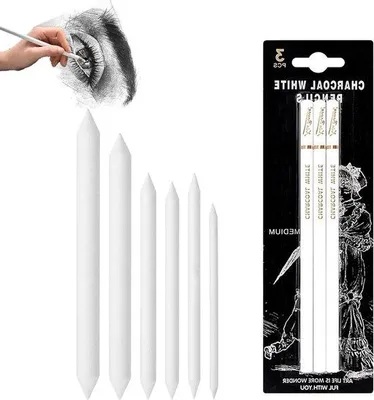 Produktbild von Kunstset Fine Art - 6 Stifte Koolpotlood - 3 Sets Papierwisser - Nicht giftige Teckenstifte