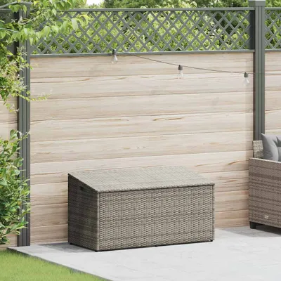 Immagine prodotto di Baule da giardino grigio 110x50x58 cm in polyrattan