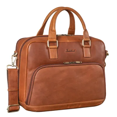 Produktbild von Benthill Aktentasche Leder - Schultertasche / Umhängetasche - Leder-Tasche Lehrertasche / Studententasche - Herren Arbeitstasche aus Büffelleder