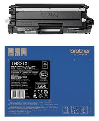 Obrázok produktu pre Brother TN-821XLBK, 12000 strany, Čierna, 1 kusov
