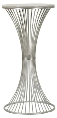 Imagen del producto de Mesa auxiliar alta Funnel Ø 50 cm de hierro y mármol plateado