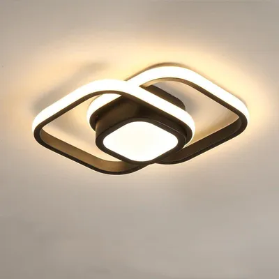 Obrázek produktu pro 36W LED stropní svítidlo, stropní svítidlo do ložnice s nastavitelným osvětlením ve 3 barvách, čtvercové stropní svítidlo s dvojitým prstencem do obývacího pokoje, stropní svítidlo do chodby, stropní osvětlení