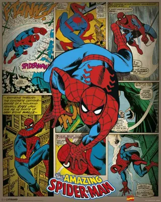 Produktbild von Marvel Comics Spiderman Retro Retro Comic Mini Poster Plakat Druck