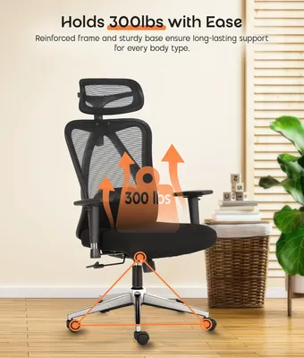Produktbild von Ergonomischer Bürostuhl - Bürostuhl - Arbeitstischstuhl - Drehstuhl - Chefstuhl - 3D-verstellbare Armlehnen