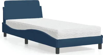 Produktbild von vidaXL Bett mit Matratze "Dover" Blau 80x200 cm Stoff
