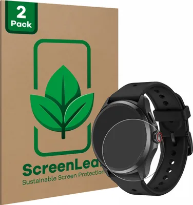 Produktbild von 2x ScreenLeaf Schutzfolie für Mobvoi TicWatch Pro 5 nachhaltiger Displayschutz Display Schutz Folie Klar Transparent