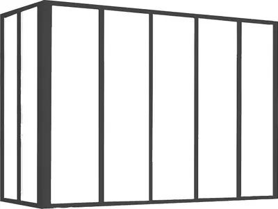 Produktbild von Pulverbeschichtete Aluminium-Eckwand - L.150 x T.60 x H.105 cm - schwarz - BAYVIEW