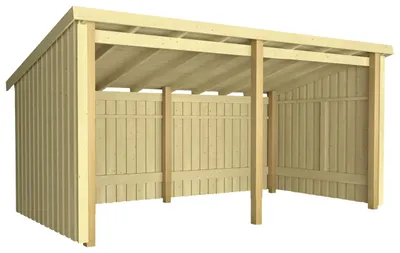 Produktbild von Plus Gartenhaus Nordic Multi 416 x 208 cm natur offen