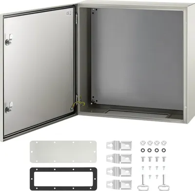 Obrázek produktu pro Ocelová skříň NEMA, 24 x 24 x 8'' Ocelová elektrická skříň NEMA 4X, IP66 vodotěsná a prachotěsná, venkovní/vnitřní elektrická rozvodná skříň, s montážní deskou