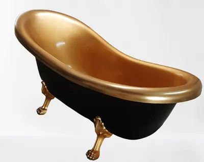 Produktbild von Badewanne - Freistehende Badewanne RETRO ROSA - 170x84x81 cm -  Klik-Klak + Siphon, -gold/schwarz gefärbtes Composite