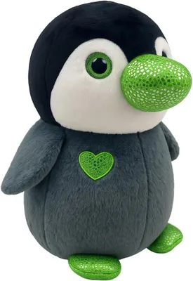 Produktbild von Kuscheltier Pinguin 40 cm grau-grün – Weiches Plüschtier, Stofftier