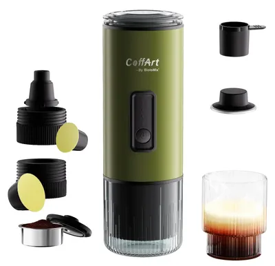 Obrázek produktu pro Přenosný kávovar, kompatibilní s kapslemi Nespresso a Dolce, USB-C, zelený