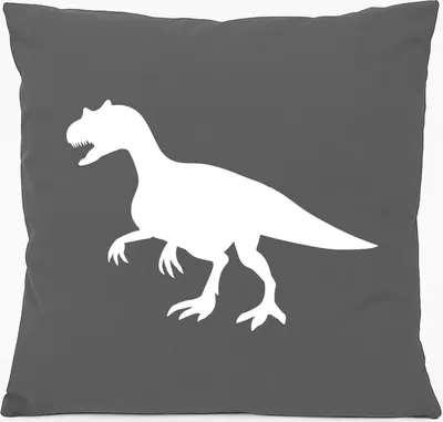 Produktbild von Huuraa Kissen Allosaurus Dinosaurier 40x40cm mit Füllung Steel Grey Baumwolle Dekokissen Geschenkidee