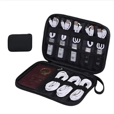 Immagine prodotto di INF Custodia Portatile per Accessori Digitali - Organizzatore Universale Cavi, USB Nero