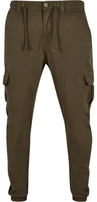 Image de Urban Classics - Pantalon de jogging en sergé CARGO foncé oliv - S