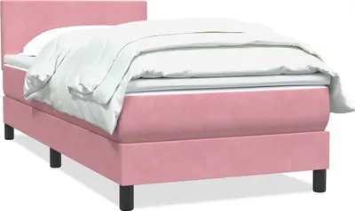 Obrázok produktu pre Posteľný rám boxsping s matracom ružový 90x220 cm zamat