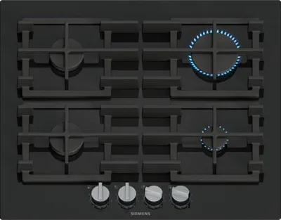 Produktbild von 60 cm gaskochfeld mit 4 brennern, 8000 w, schwarz Siemens EP6A6PI40