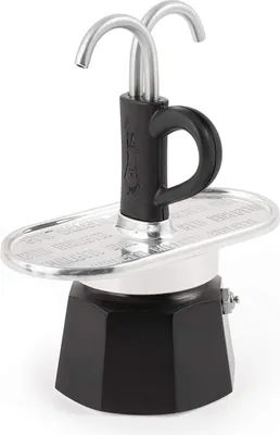 Produktbild von Bialetti Mini Express, Mokka-Kanne, 0,09 l, Schwarz, Aluminium, 2 Tassen, 115 mm