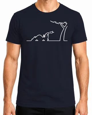 Zdjęcie produktu dla T-shirt męski La Linea Balum Strichmännchen Osvaldo Cavandoli, kolor granatowy, rozmiar S