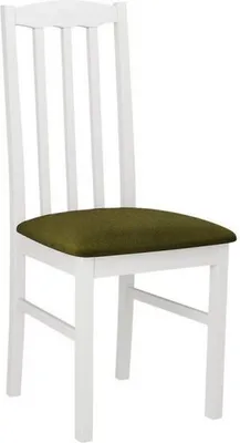Image de Chaise de salle à manger rembourrée EDON 12 - blanc / olive foncé