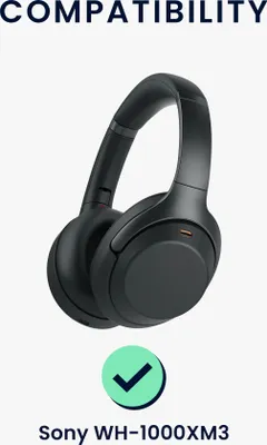 Produktbild von kwmobile 2x Ohrpolster kompatibel mit Sony WH-1000XM3 Polster - Kopfhörer Polster aus Kunstleder für Over Ear Headphones