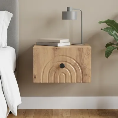 Produktbild von vidaXL Wandmontierter Nachttisch Artisan-Eiche 33 x 34,5 x 20 cm