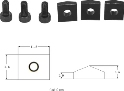 Produktbild von E-Gitarre Tremolo Brücke Saitenschlösser Saitenklemmung System Metal Nut Block & Clamp Hex Schrauben Gitarre Teile Zubehör, Packung mit 3 Sets