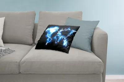 Produktbild von MuchoWow® Zierkissen Sofakissen Wohnzimmer Dekokissen 60x40 cm Weltkarte - Blau - Schwarz - Kopfkissen - Polster mit Foto