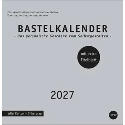 Produktbild von Premium-Bastelkalender silbergrau groß 2027