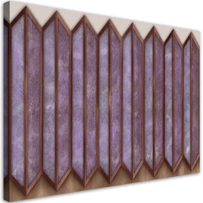 Produktbild von Leinwandbild Bunte 3D-Fenster 90x60 Feeby Violett bild für die wand bereit zum aufhängen