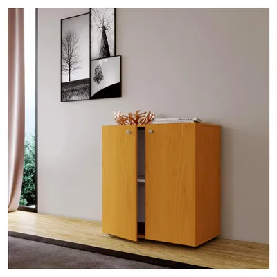 Produktbild von Holz Kommode | Maße Kommode ca. H. 75 x B. 70 x T. 36 cm | Sideboard mit praktischen Fachbodeneinteilung | 2 Drehtüren - Vandol 1