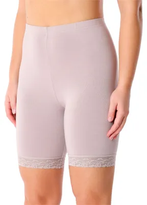 Image de Leggings courts pour femme Merry Style avec dentelle, pantalon de loisirs taille haute, pantalon de cycliste en viscose MS10-431 (Café Latte, XS)