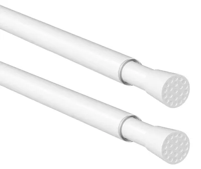 Image de Barres télescopiques - Extensibles - Pour la fixation de rideaux et de draperies - Blanc - 50-69 cm - Lot de 2