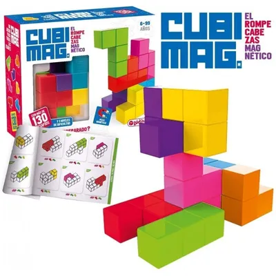 Obrázek produktu pro Dětské hry, Děti, 3D puzzle, Magnetické cestovní hry, Vzdělávací hračky (CUBIMAG je úžasné puzzle) SVĚTOVÉ ZNAČKY