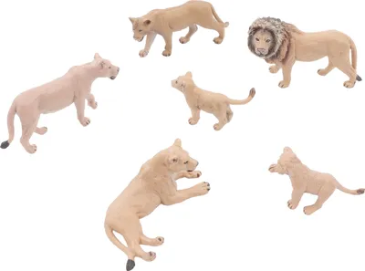 Obrázek produktu pro 6 ks Lions Model Set Lifelike Mini Wild Animals Statue Lions Family Figures Decoraion pro školní projekt
