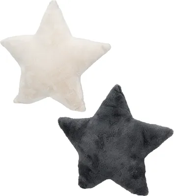 Image de Gilde Kissen, Stern, "Plüsch", Textil, creme, grau, VE 4, 2fach sortiert, L. 13 cm, B. 45 cm, H. 43 cm