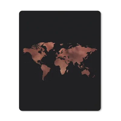 Produktbild von MuchoWow® Mauspad Mousepad Weltkarte - Rot - Schwarz 30x40 cm - Mousepads - Maus Mat - Pad - Mausunterlage - Mausmatten