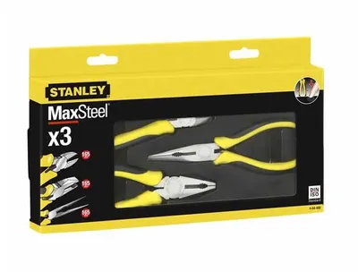 Produktbild von Stanley Zangensatz 3tlg. (Mehrzweckzange, Seitenzange, verlängerte Zange)