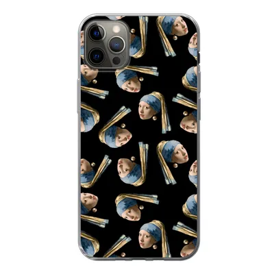 Produktbild von MuchoWow® Handyhülle Schutzhülle Hülle für iPhone 12 Pro Max Das Mädchen mit dem Perlenohrring - Muster - Vermeer Silikon Softcase Handy Hülle - Hartschale