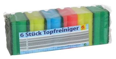 Produktbild von Topfreiniger Schwämme mit Griffleiste 6 Stück Pack