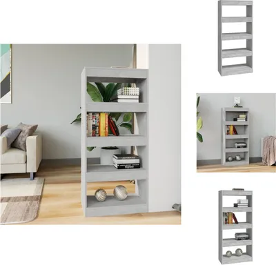 Produktbild von vidaXL Bücherregal/Raumteiler Betongrau 60x30x135 cm Holzwerkstoff -  Bücherregale & Bücherschränke