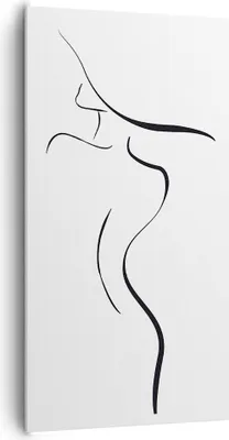 Produktbild von Bild auf Leinwand - Leinwandbild - Einteilig - Minimalismus Frau Hut - 65x120cm - Wand Bild - Wanddeko - Wandbilder - Leinwanddruck - Bilder - Wanddekoration - Leinwand bilder - PA65x120-4908
