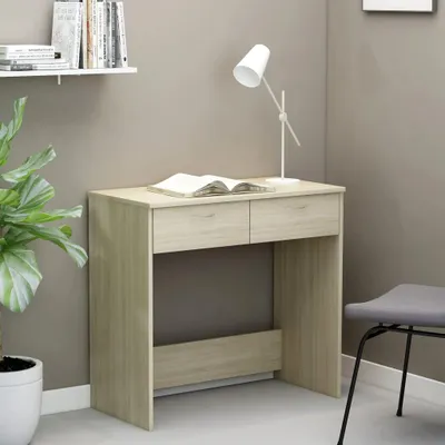 Productafbeelding van Bureau "Jeggeleben" van spaanplaat, afgewerkt in Sonoma-eikenhout. Afmetingen (L/B/H): 80x40x75 cm