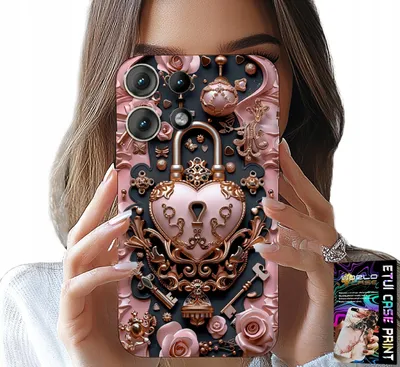 Zdjęcie produktu dla Etui Do Motorola Edge 50 Pro - Kobiece, Modne Wzory, Kłódka Serce Róża