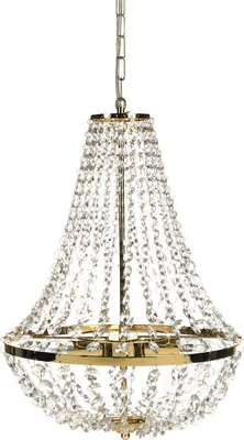 Obrázek produktu pro BELIANI Lustr zlatý železná stropní lampa s krystaly osvětlení glamour style jídelna