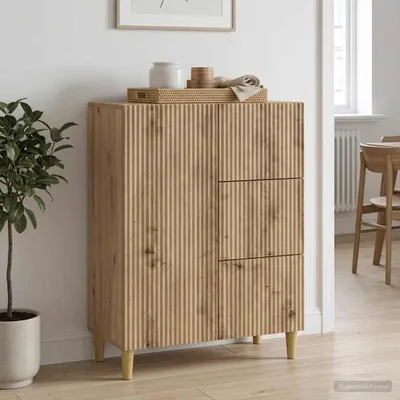 Imagen del producto de Maison Exclusive - Aparador artesanal de roble, 66 x 34,5 x 90 cm, fabricado en material de madera