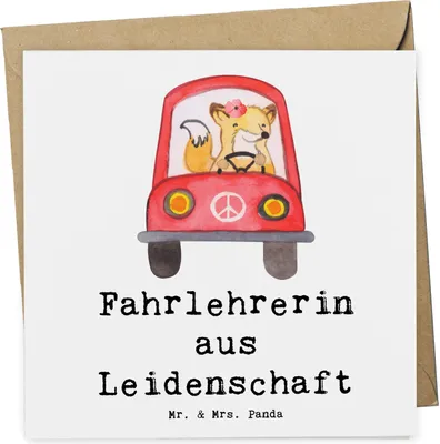 Produktbild von Mr. & Mrs. Panda doppelkarte Fahrlehrerin Leidenschaft - Weiß - Geschenk, Witzig, Beruf, Glückwunschkarte, Lustig, Fahrschule, faltkarte, Spruch, Grußkarte, anlasskarte