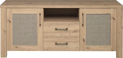 Produktbild von Mäusbacher Mares Lowboard Holzwerkstoff Asteiche/Wiener Geflecht 162x70x42 cm