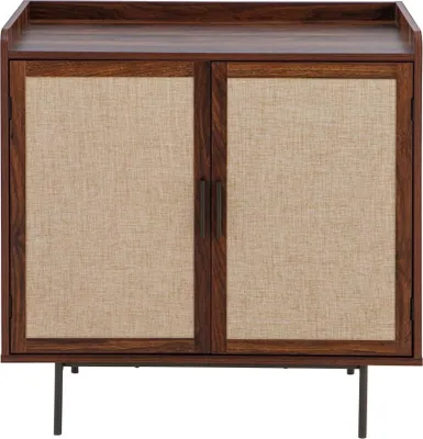 Produktbild von 2-türiges Sideboard in Nussbaumoptik mit Stofffronten B 80 cm – JETSON