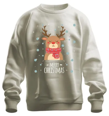 Obrázek produktu pro Merry Christmas Reindeer Snow - vánoční dárek Uni mikina, Nature, L